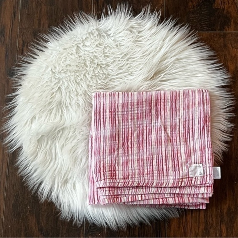 Burt’s Bees Baby Striped 100% Organic Cotton Muslim Swaddle Blanket